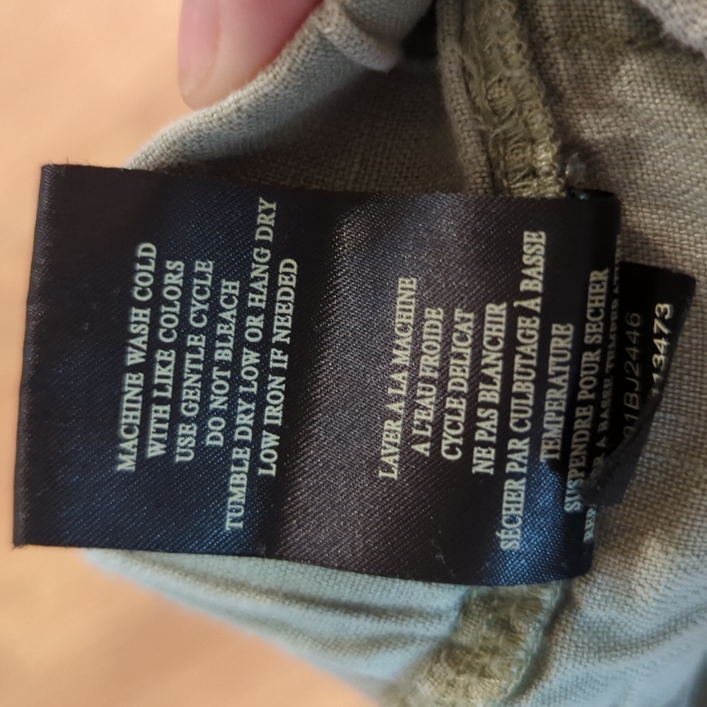 Green linen cargo utility joggers, oversized & lightweight, women's 27 BlankNYC - Picture 6 of 6